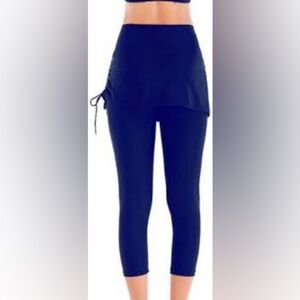 Women’s Blue Swim Skirted Capri Leggings